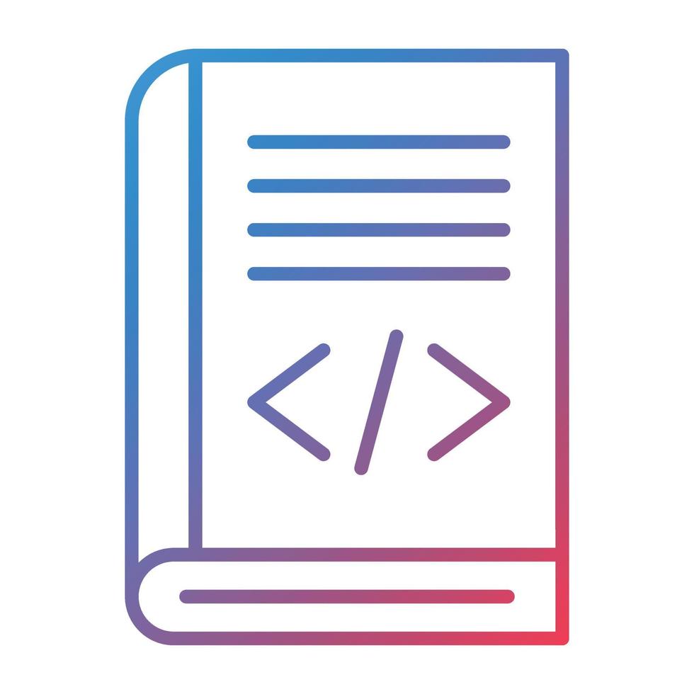 Coding Book Line Gradient Icon vector