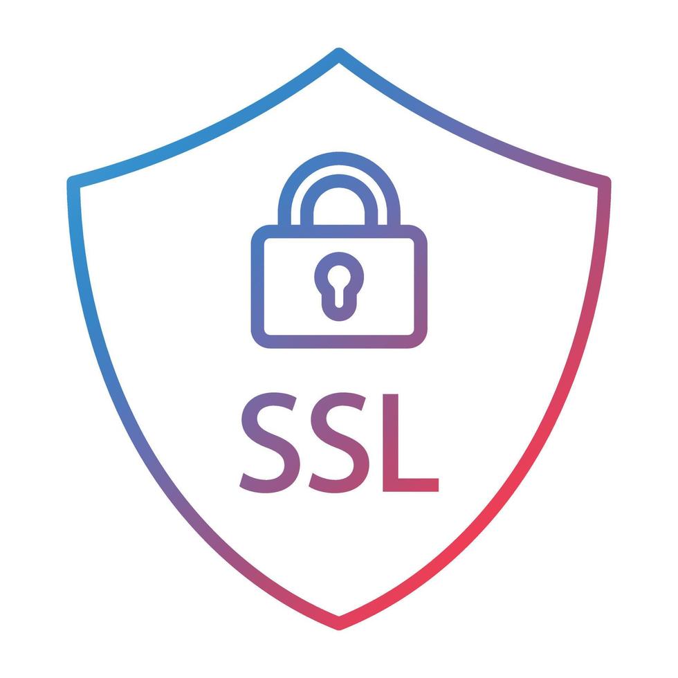 SSL Line Gradient Icon vector