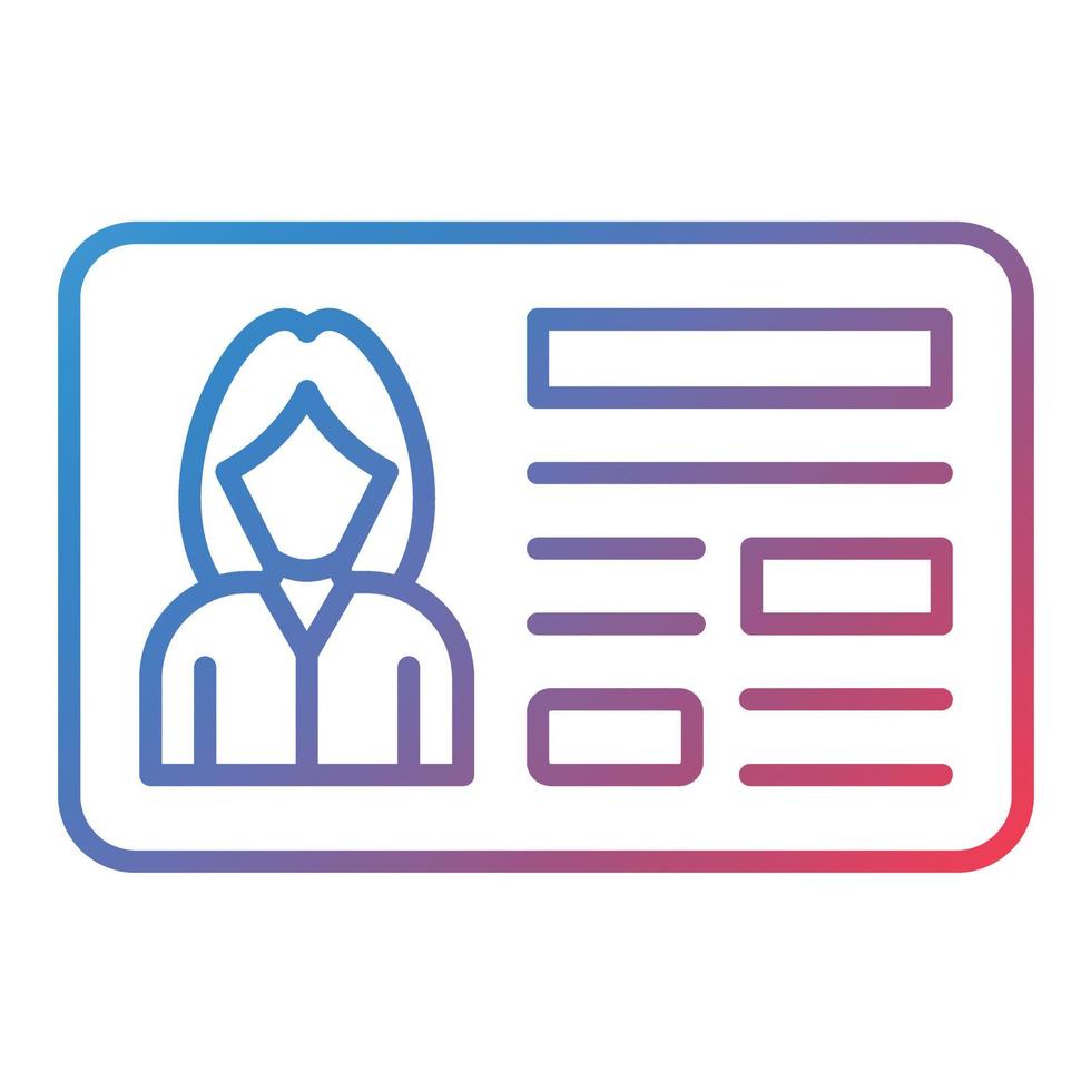 Member Card Line Gradient Icon vector