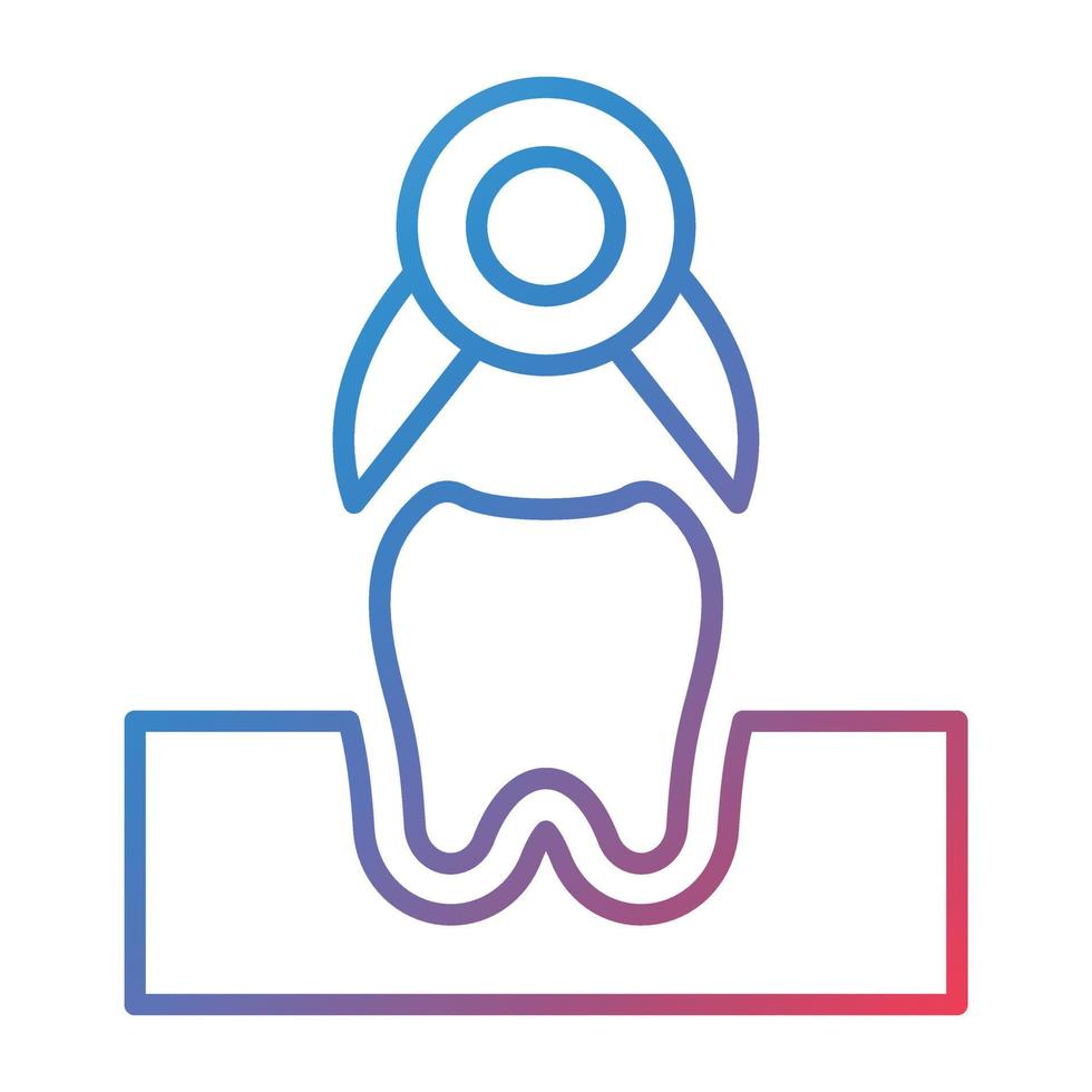 Tooth Extraction Line Gradient Icon vector