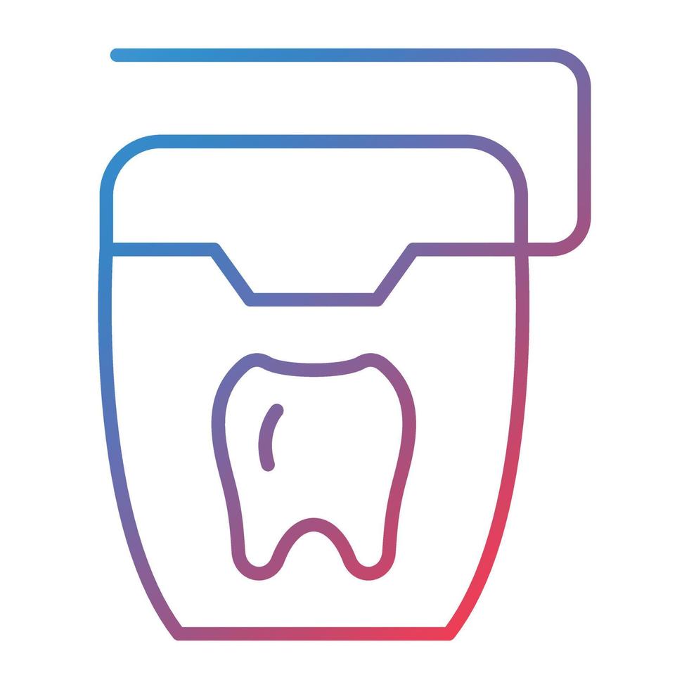 Dental Floss Line Gradient Icon vector