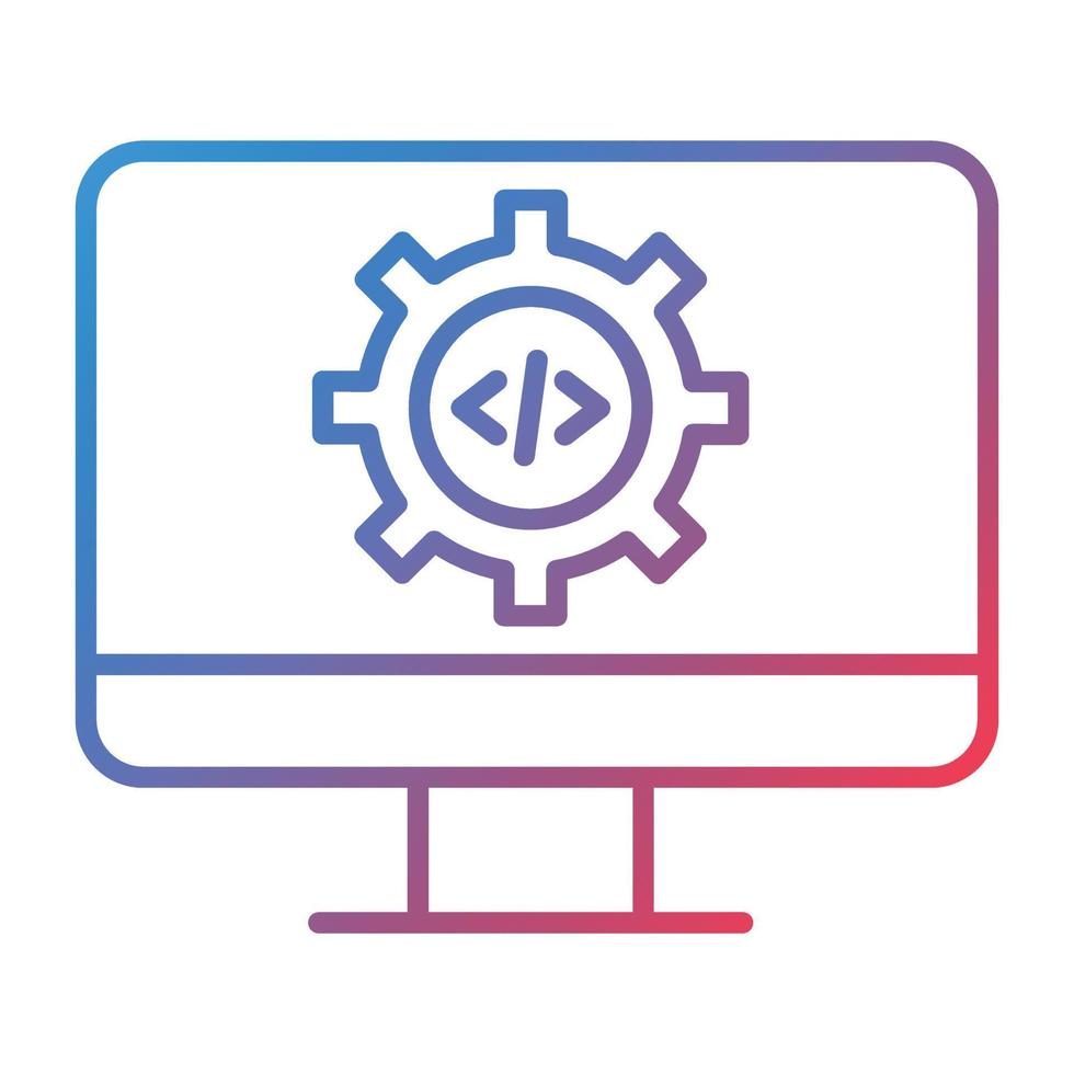 Code Settings Line Gradient Icon vector