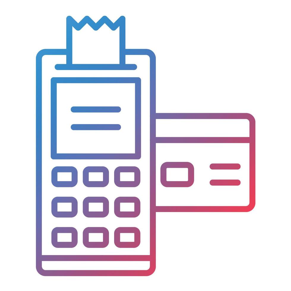 Credit Card Machine Line Gradient Icon vector