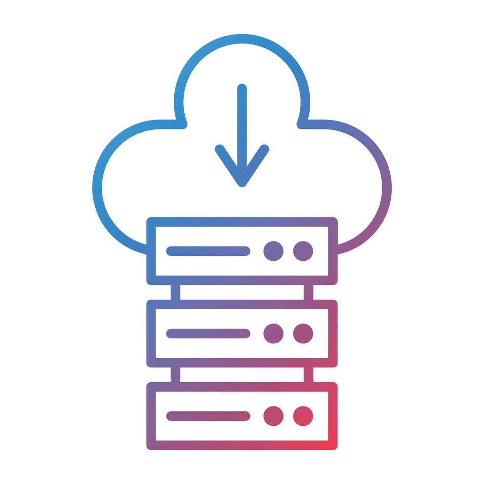 Cloud Database Line Gradient Icon vector