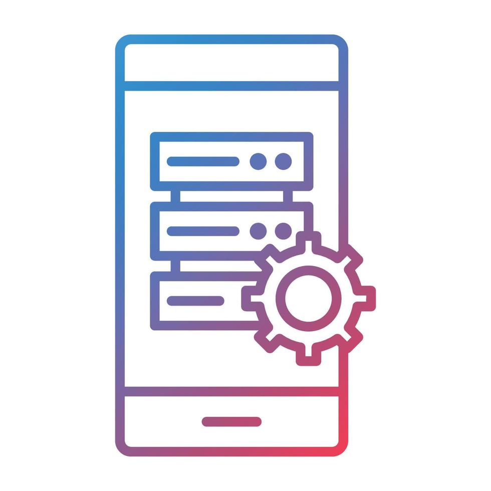 Smartphone Database Line Gradient Icon vector