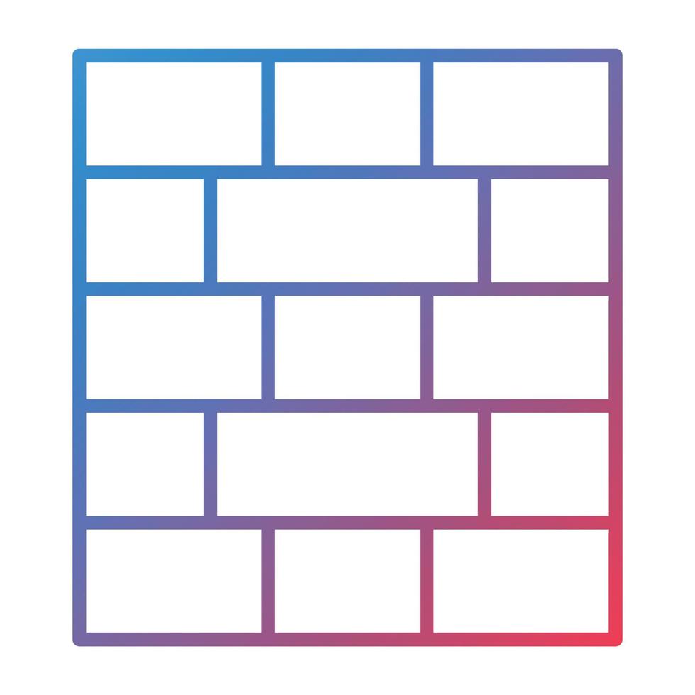 Brick Wall Line Gradient Icon vector