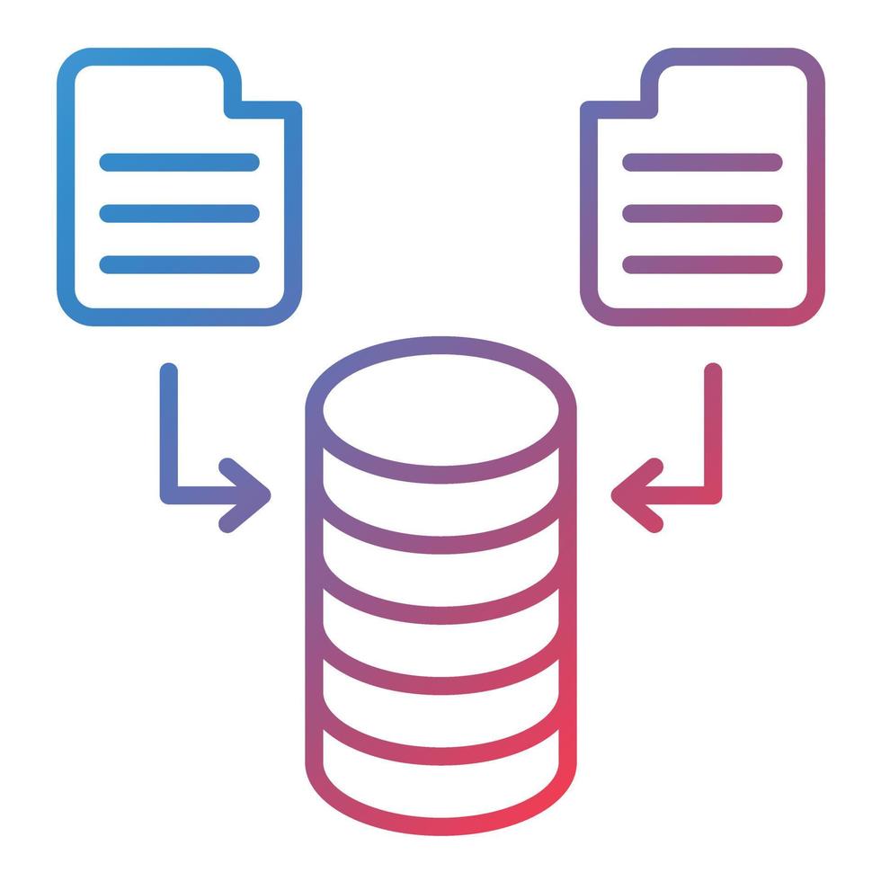 Data Flow Line Gradient Icon vector