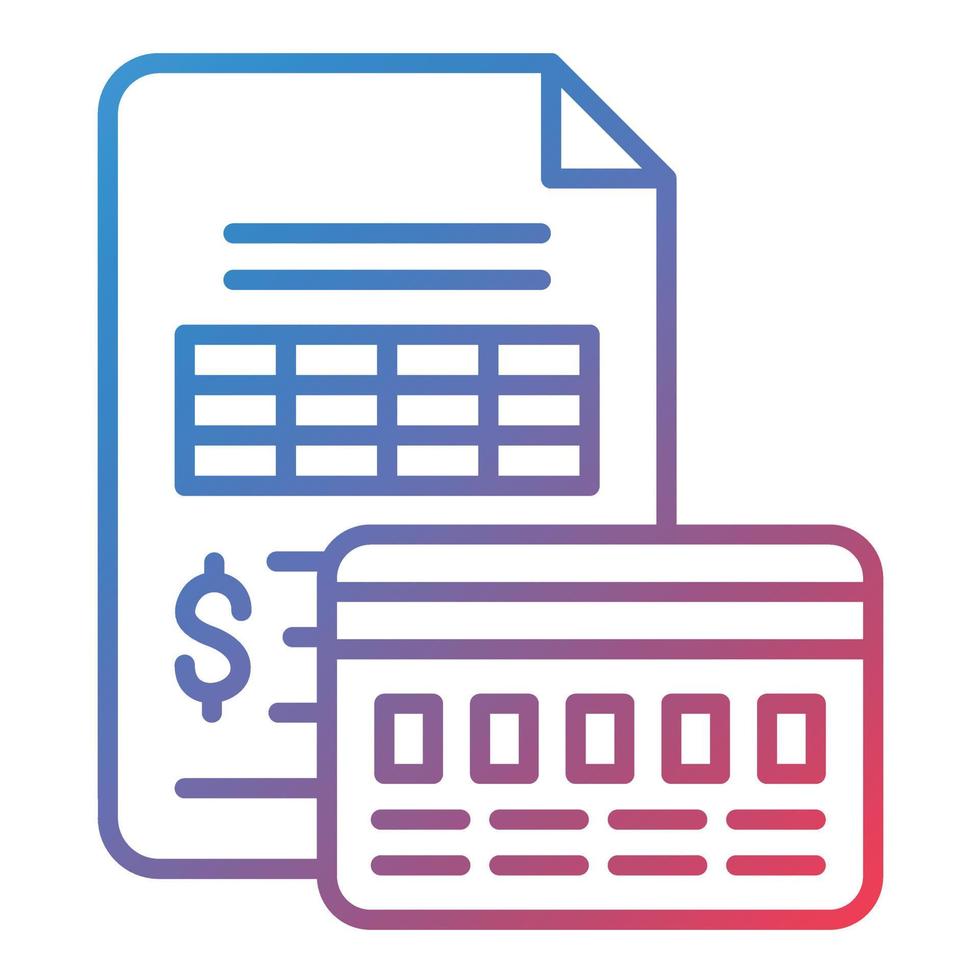 Invoice Payment Line Gradient Icon vector