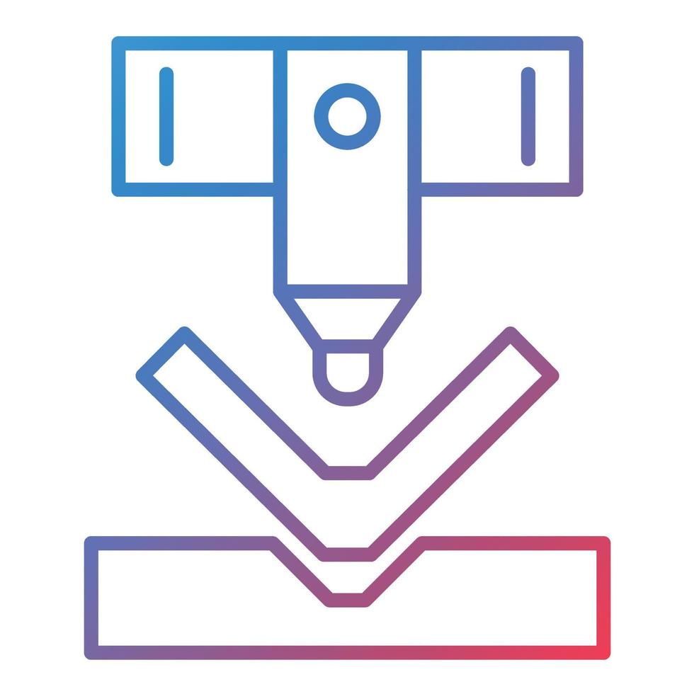 Bending Machine Line Gradient Icon vector