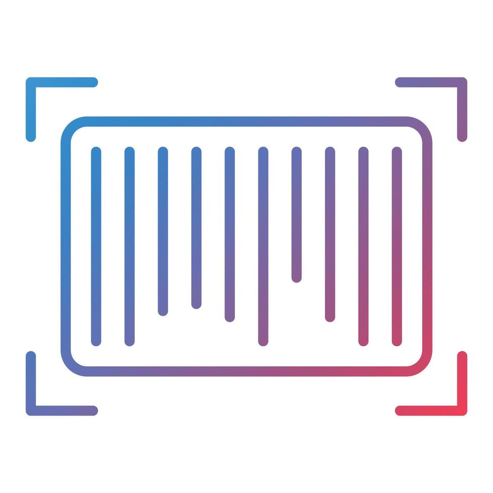 Barcode Line Gradient Icon vector