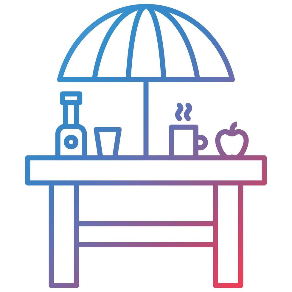 Table Line Gradient Icon vector