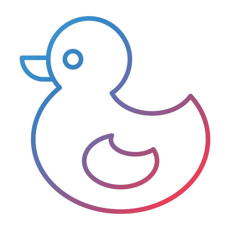 Duck Toy Line Gradient Icon vector
