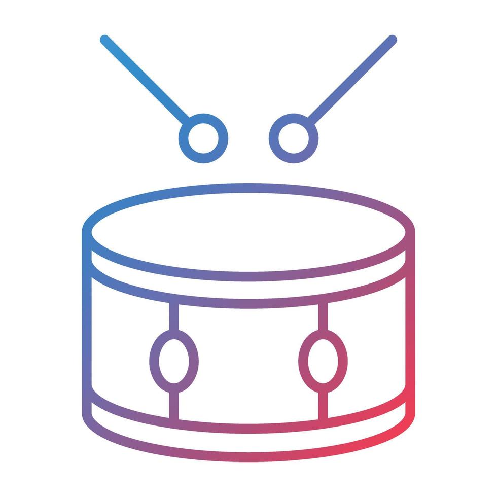 Drum Line Gradient Icon vector