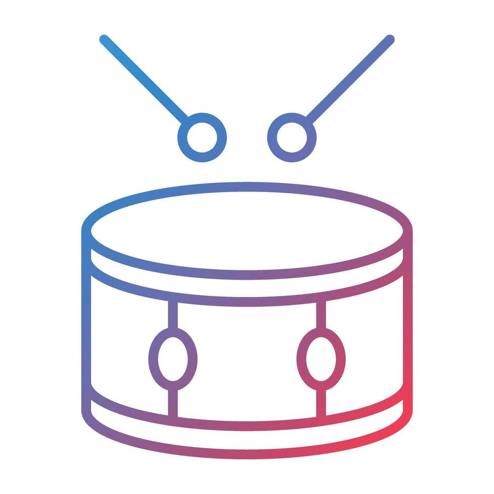 Drum Line Gradient Icon vector