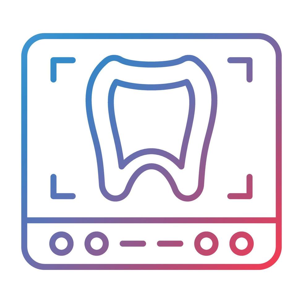 Tooth Xray Line Gradient Icon vector