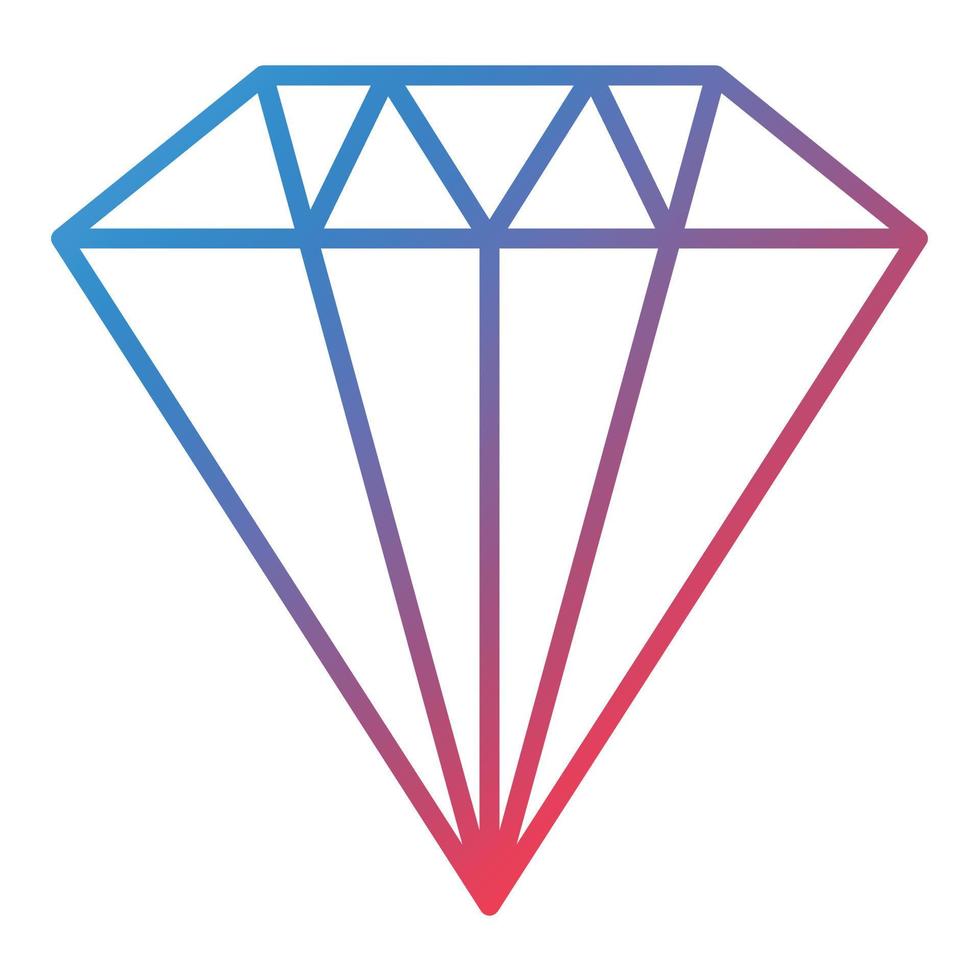 icono de degradado de línea de diamante vector