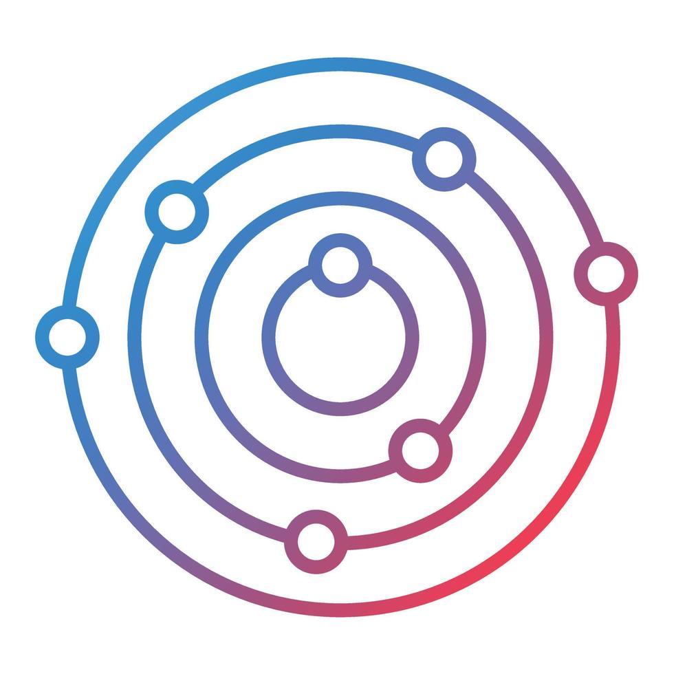 Solar System Line Gradient Icon vector