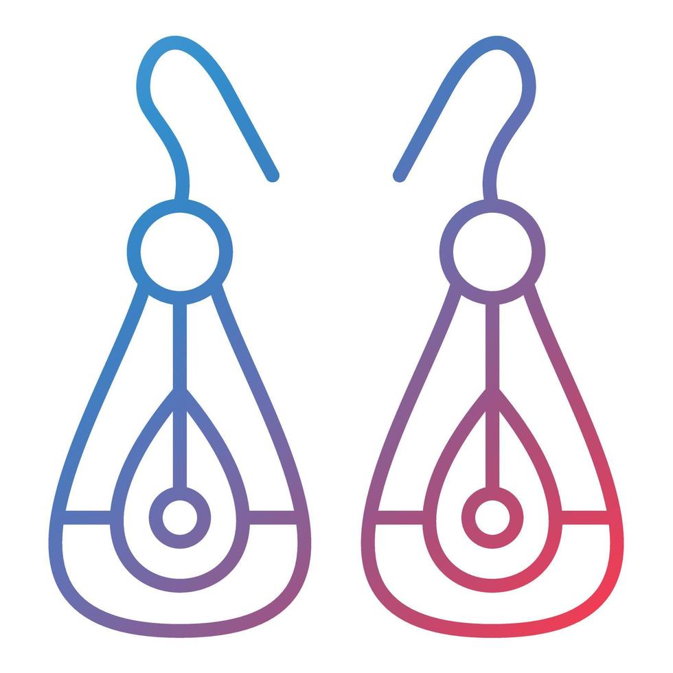 Earrings Line Gradient Icon vector