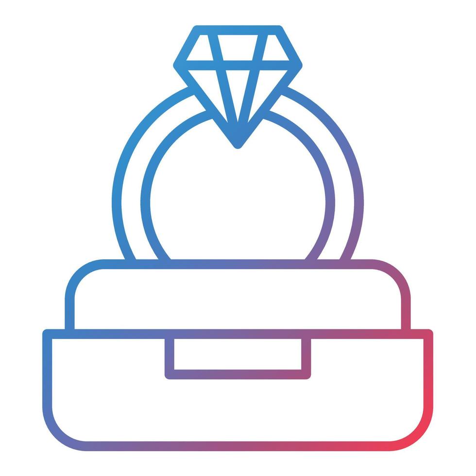 Diamond Ring Line Gradient Icon vector