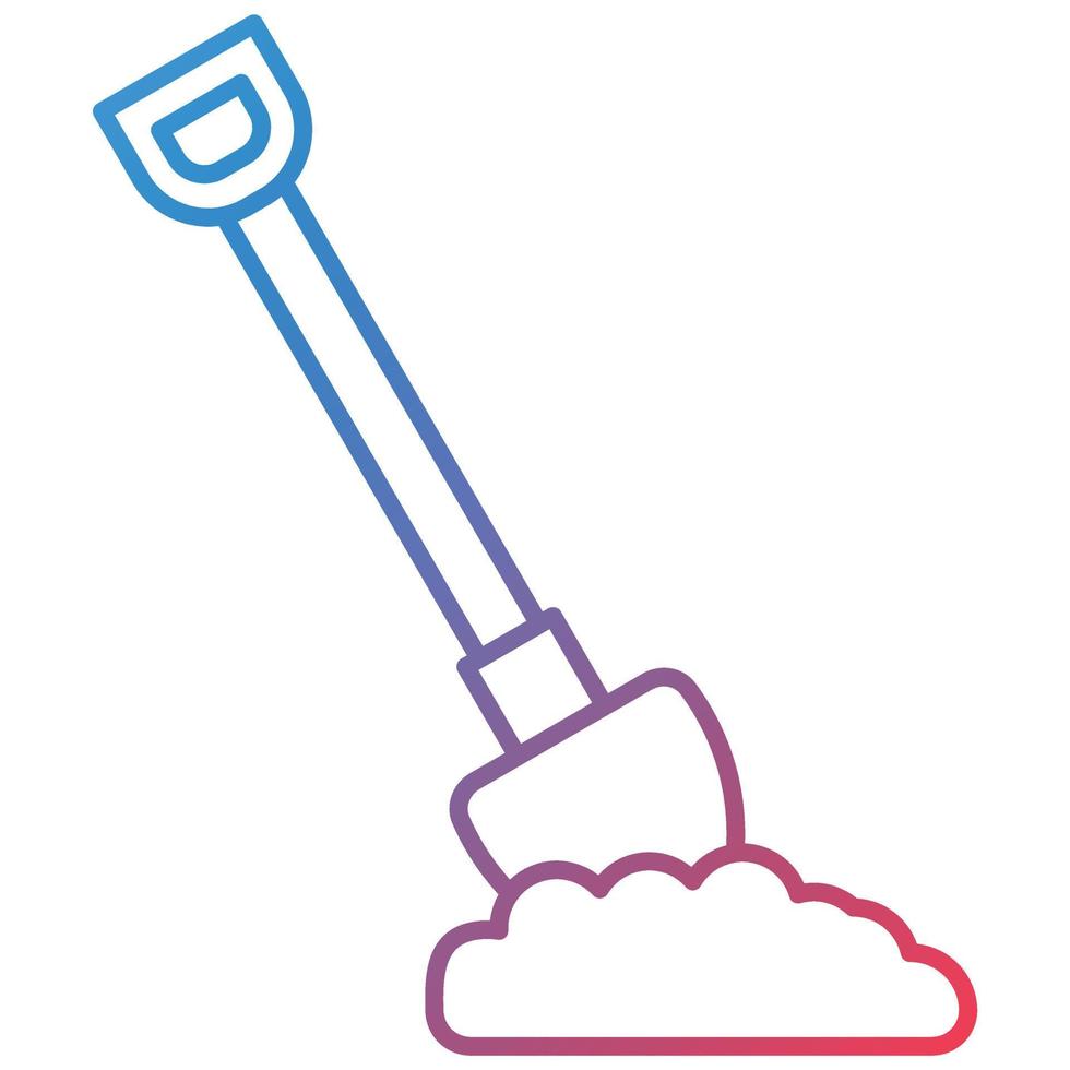 Shovel Line Gradient Icon vector