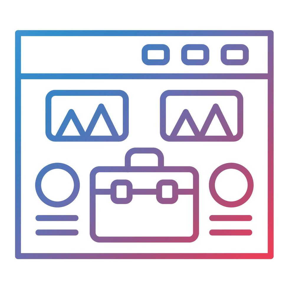 Web Portfolio Line Gradient Icon vector