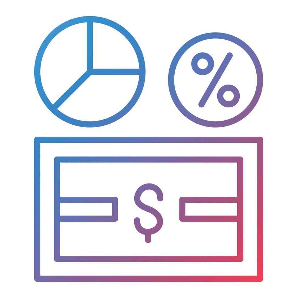 Money Margin Line Gradient Icon vector