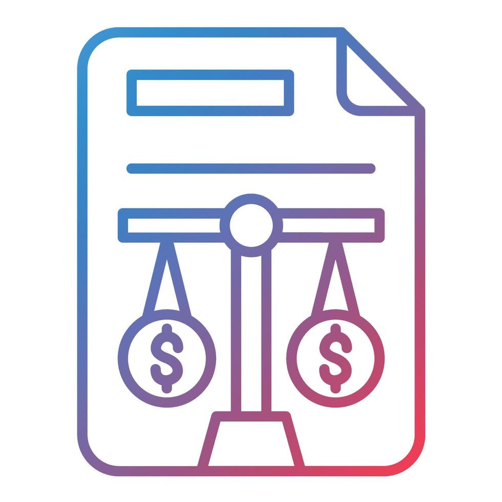 Balance Sheet Line Gradient Icon vector