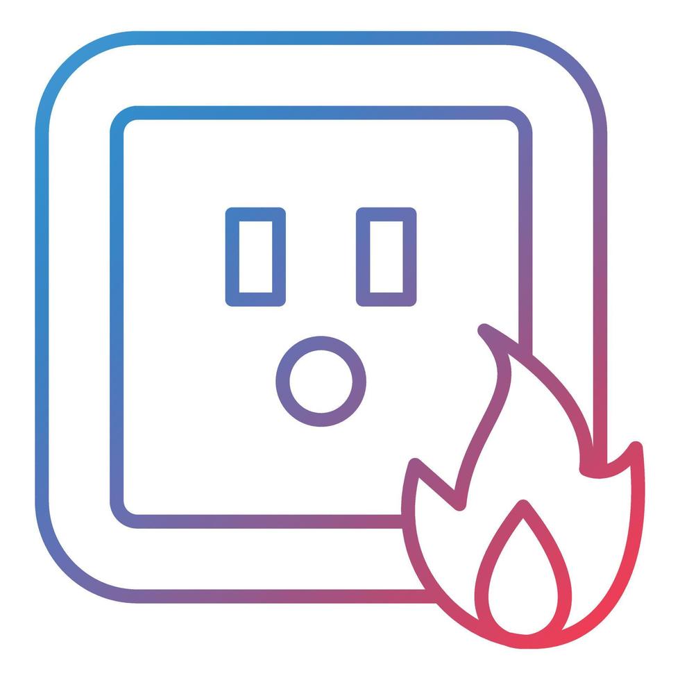 Electricity Fire Line Gradient Icon vector