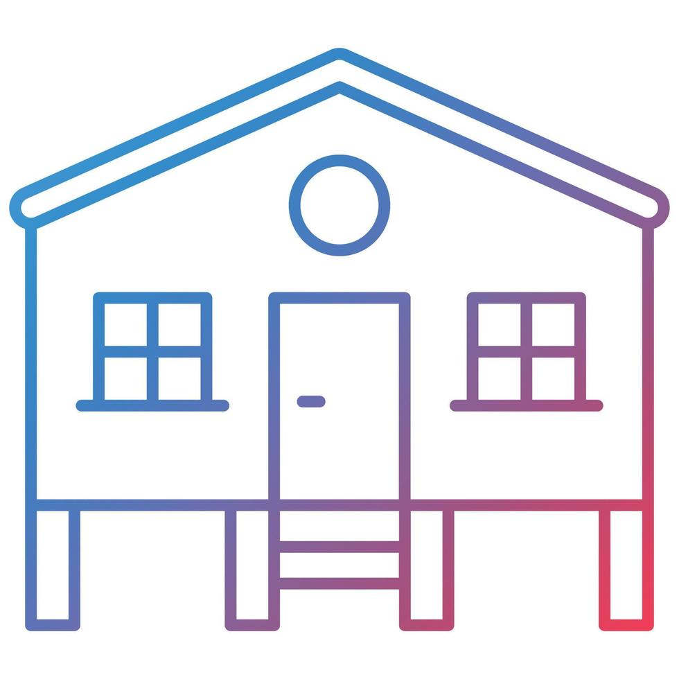 Hut Line Gradient Icon vector