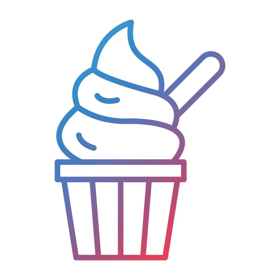 Ice Cream Cup Line Gradient Icon vector