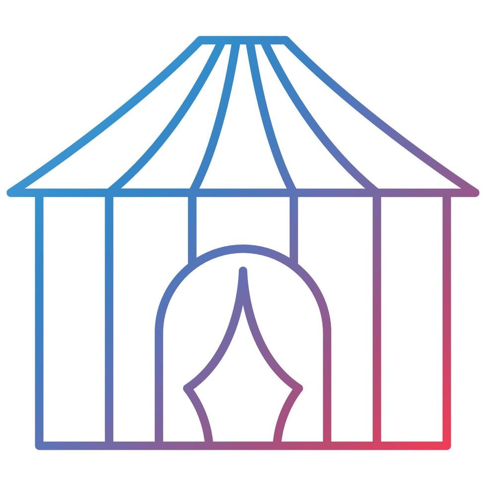Tent Line Gradient Icon vector