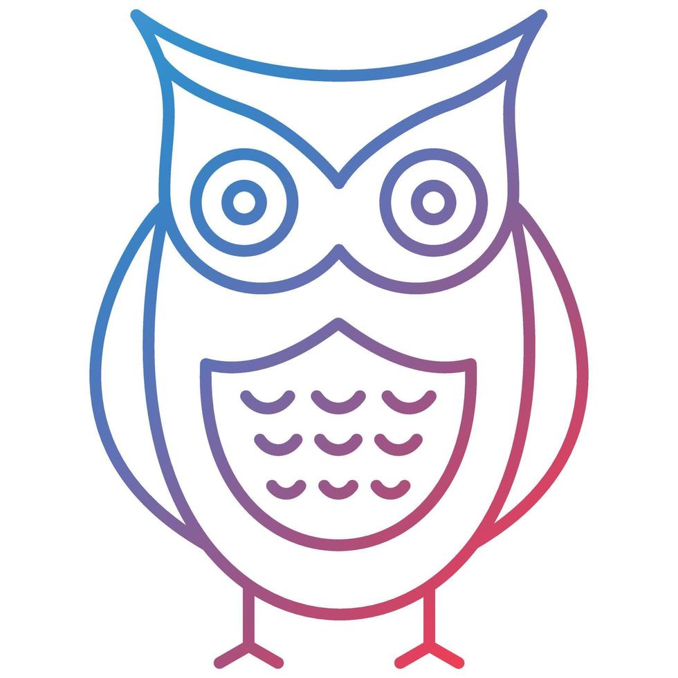 Owl Line Gradient Icon vector