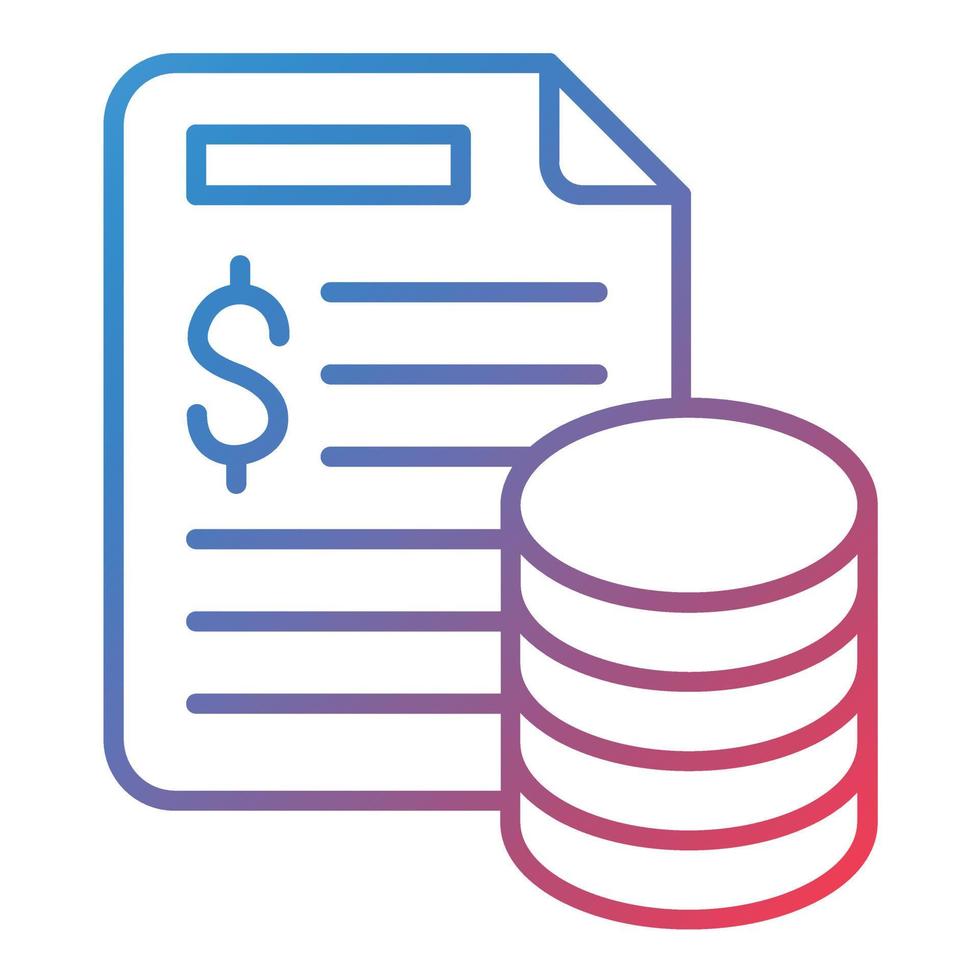 Financial Database Line Gradient Icon vector