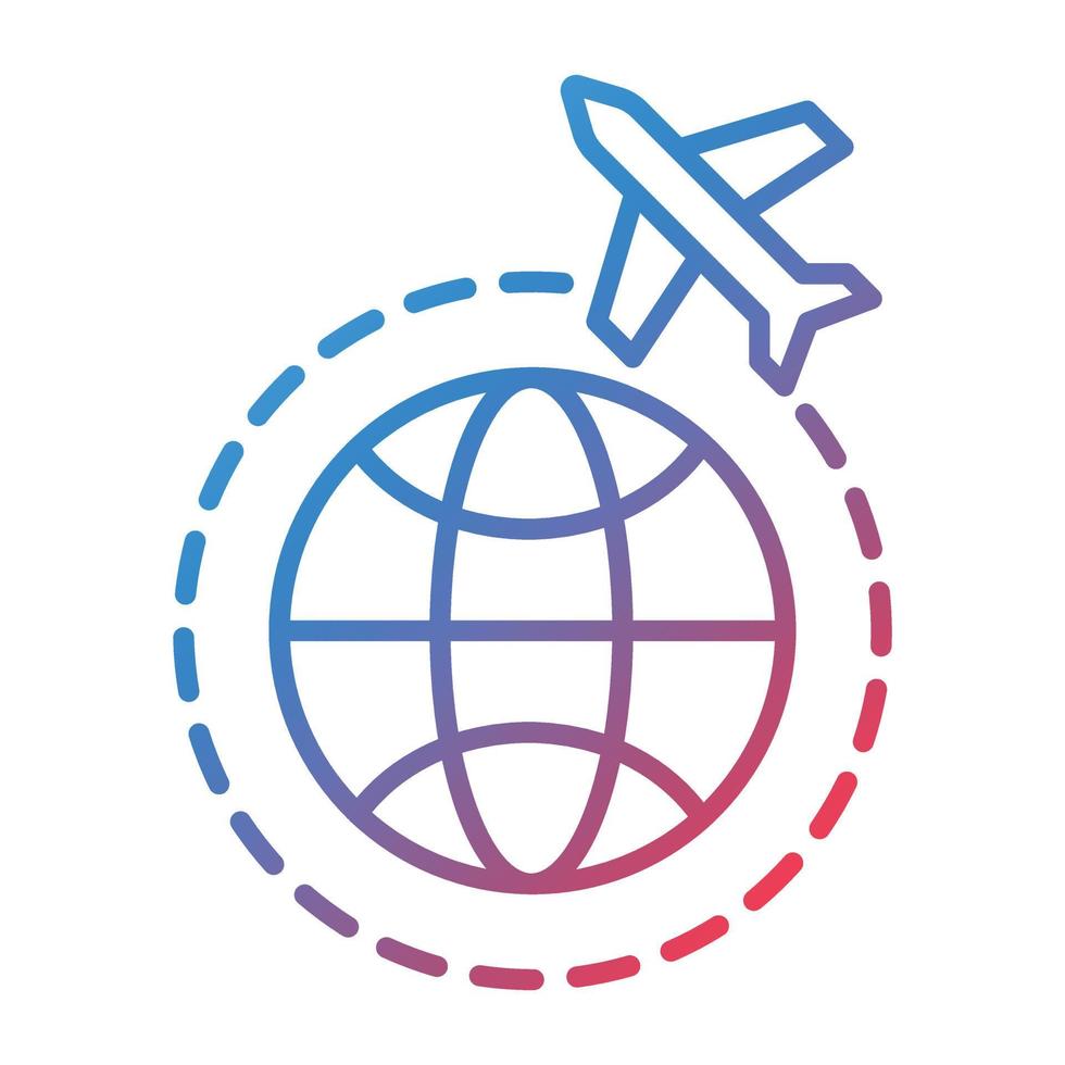 Global Line Gradient Icon vector
