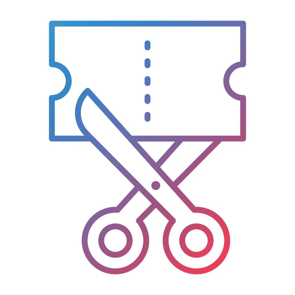Cutting Clothes Line Gradient Icon vector