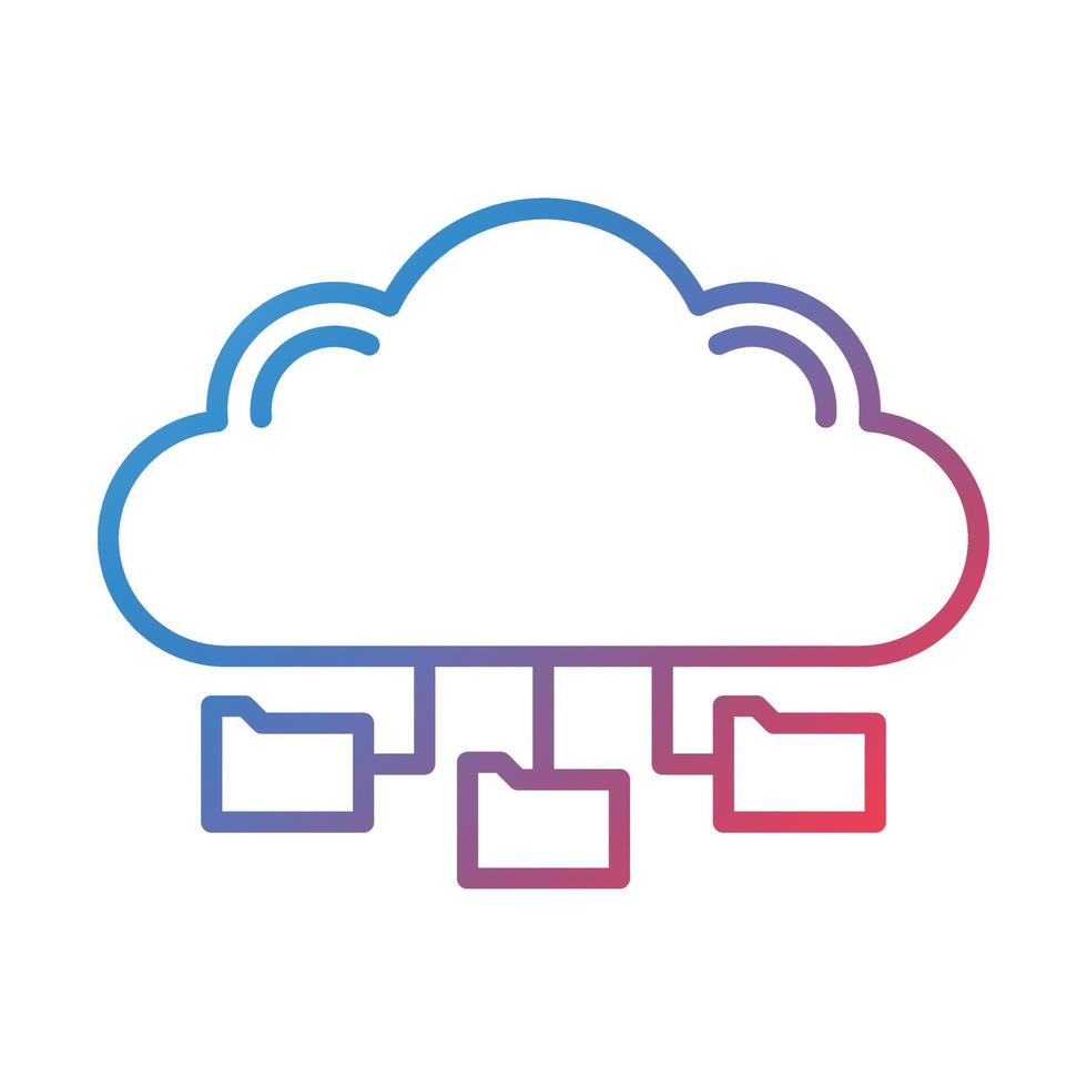 Cloud Data Line Gradient Icon vector