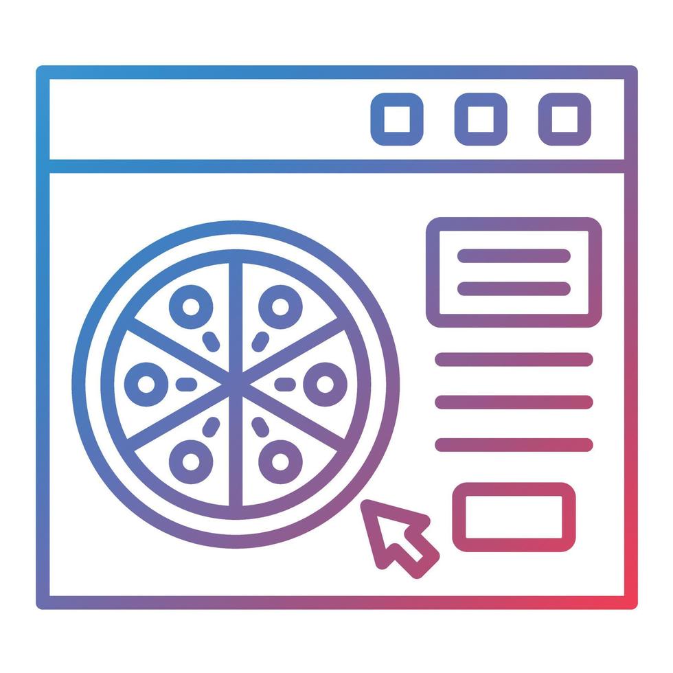 Online Order Line Gradient Icon vector