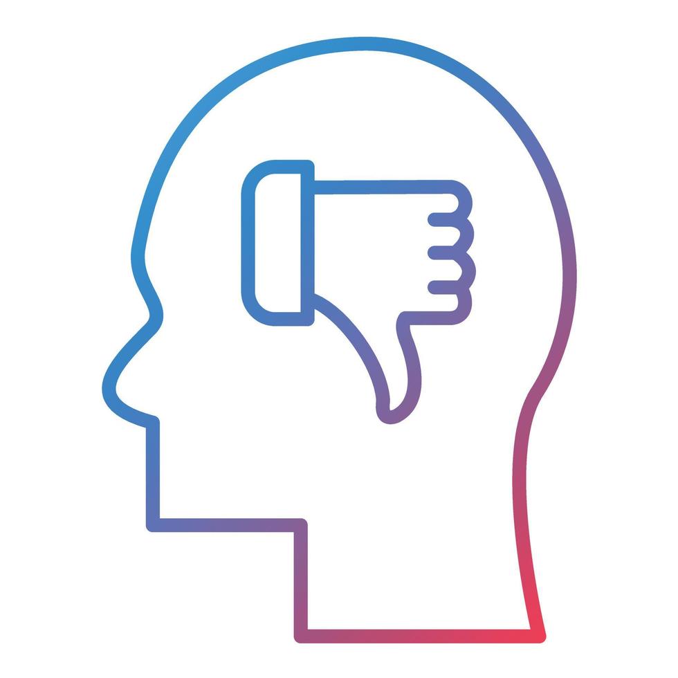 Negative Thinking Line Gradient Icon vector