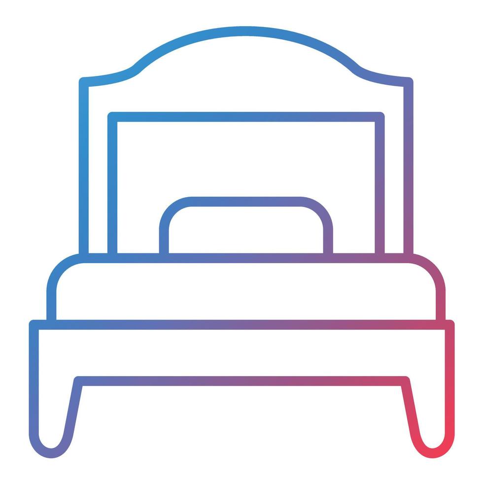 Single Bed Room Line Gradient Icon vector