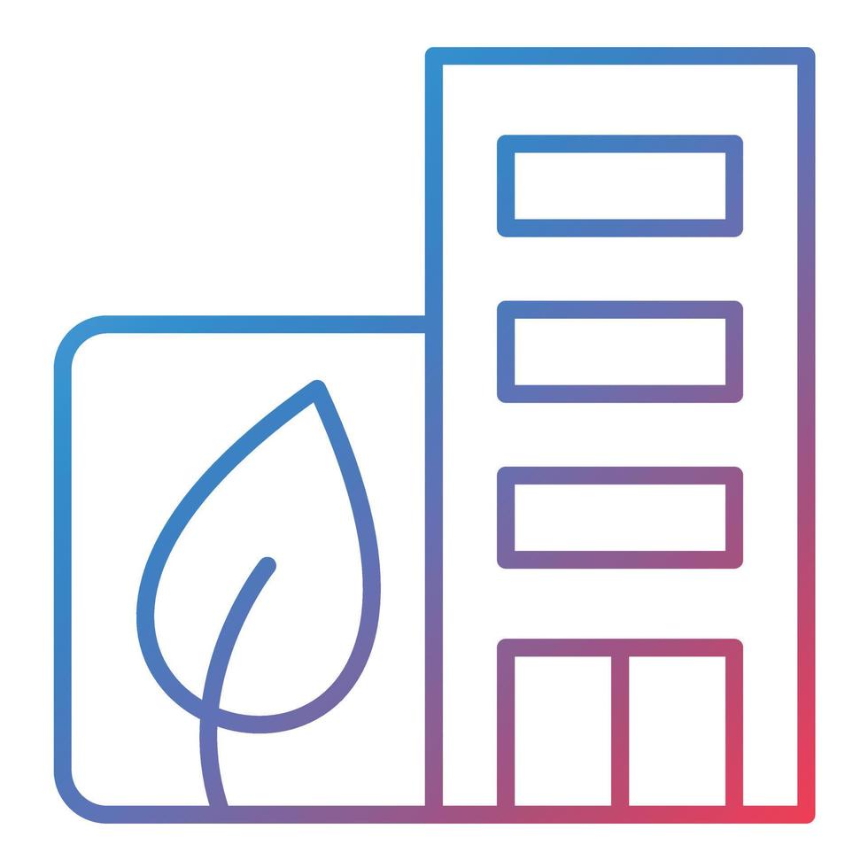 Eco Hotel Line Gradient Icon vector