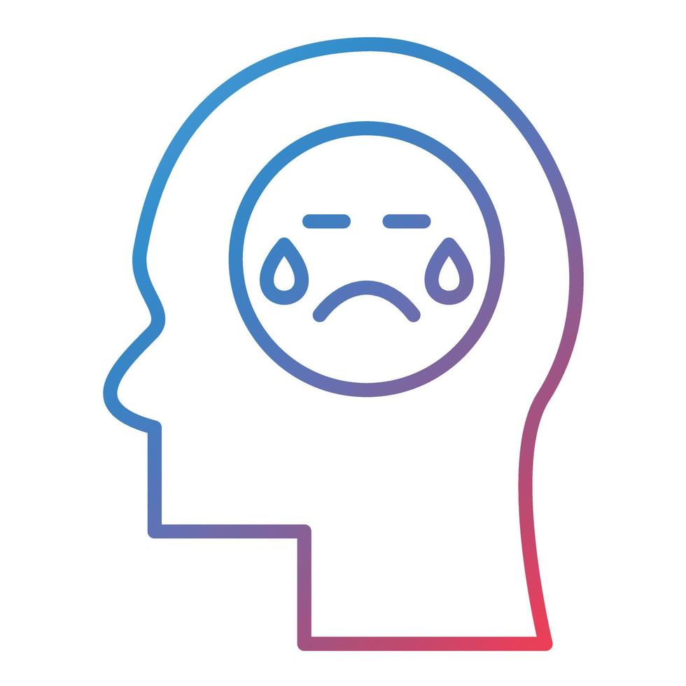 Sadness Line Gradient Icon vector