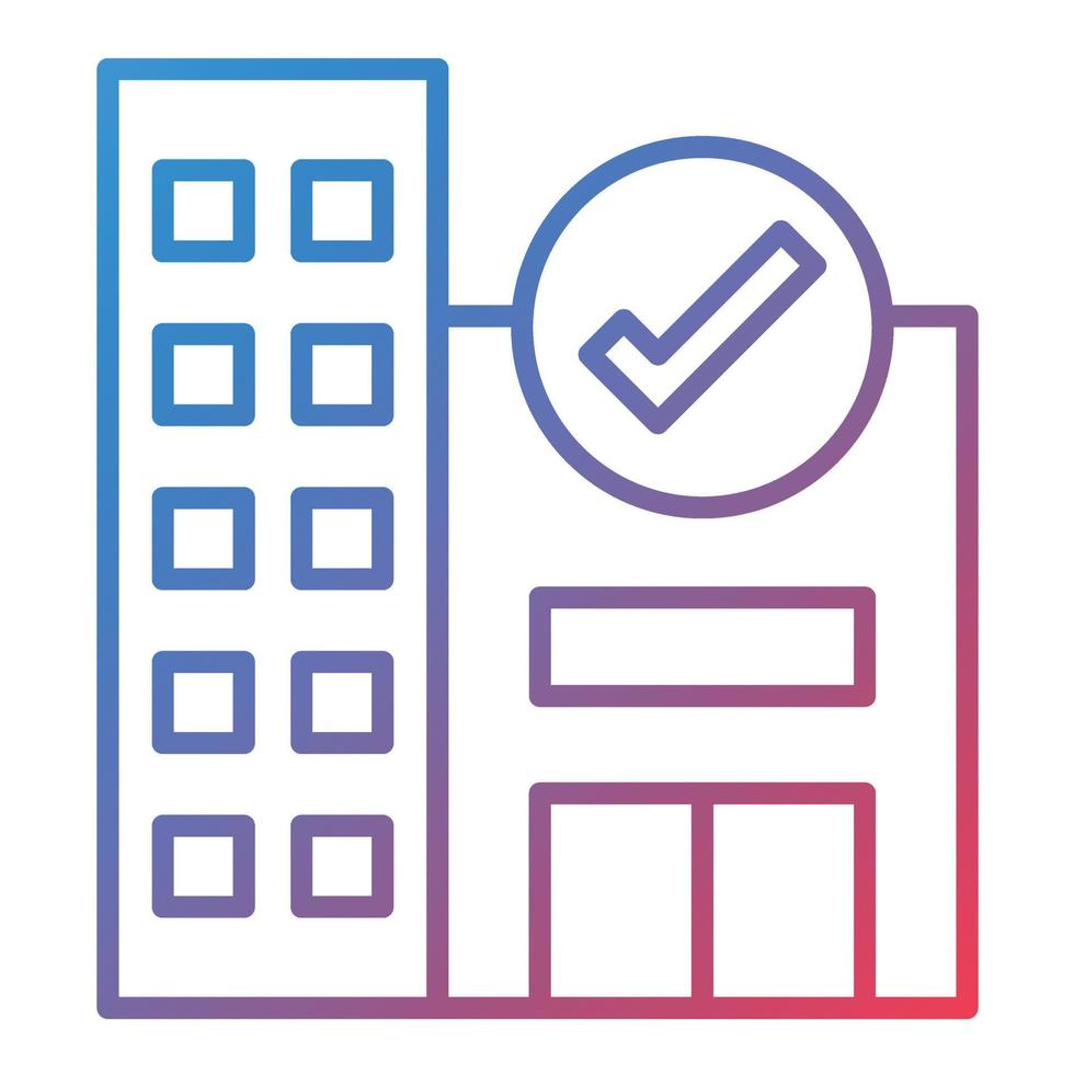 Hotel Availability Line Gradient Icon vector