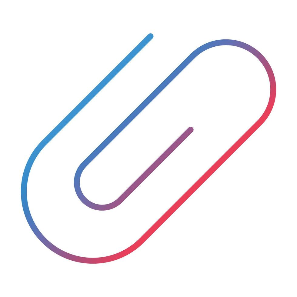 Paperclip Line Gradient Icon vector