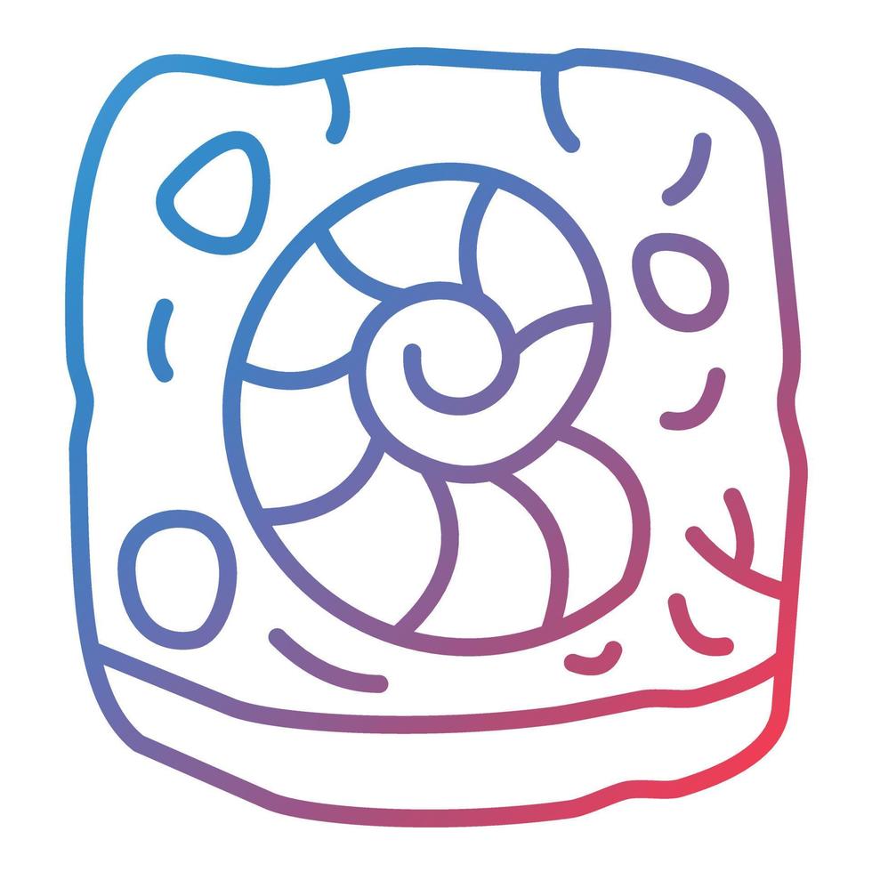 icono de gradiente de línea fósil vector