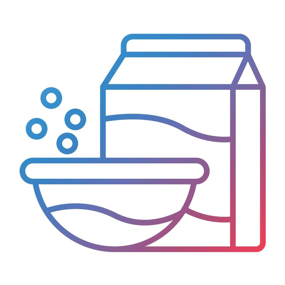 Milk Bowl Line Gradient Icon vector