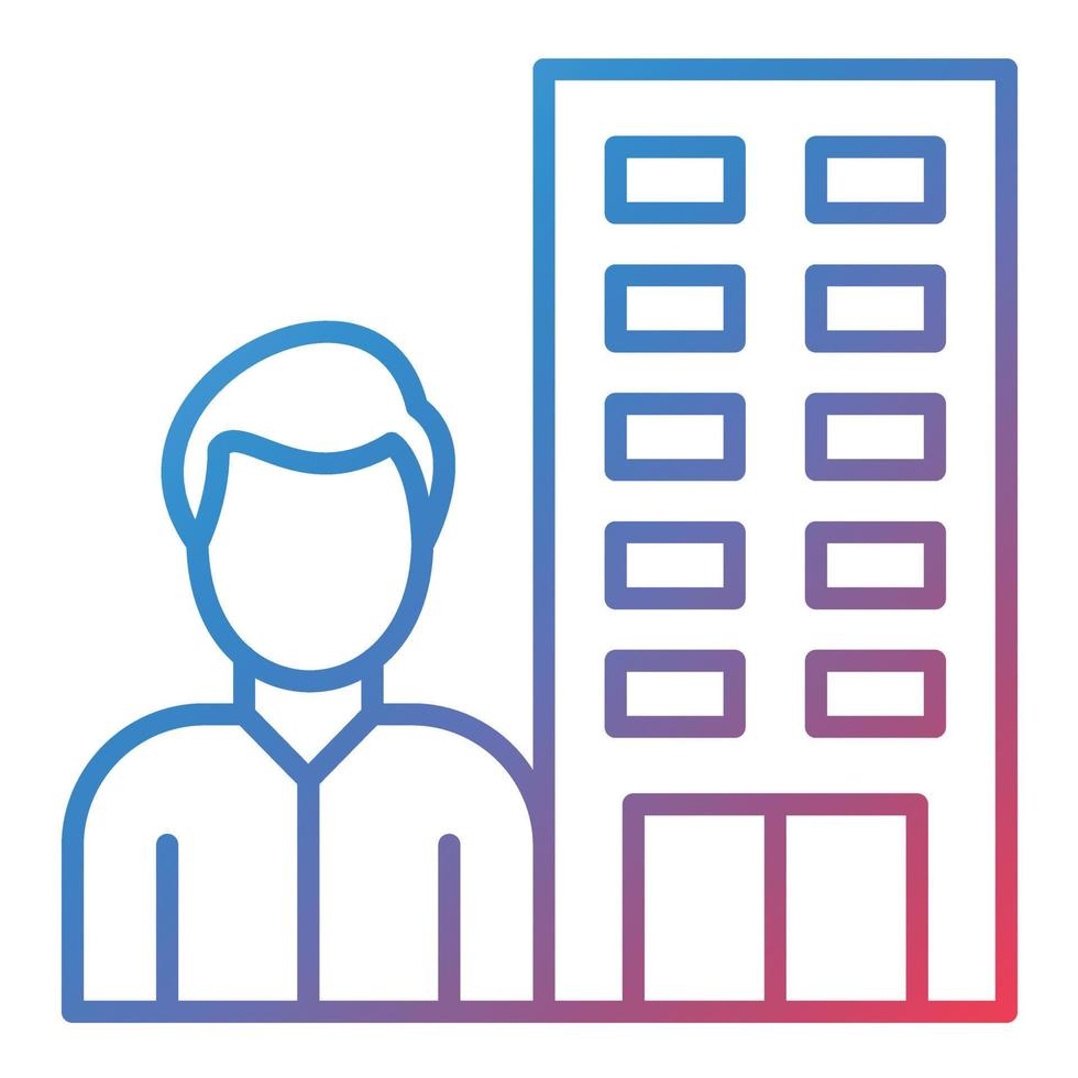Hotel Administration Line Gradient Icon vector