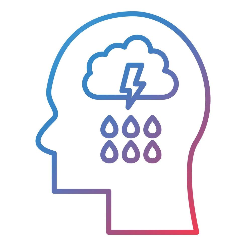 Grief Line Gradient Icon vector