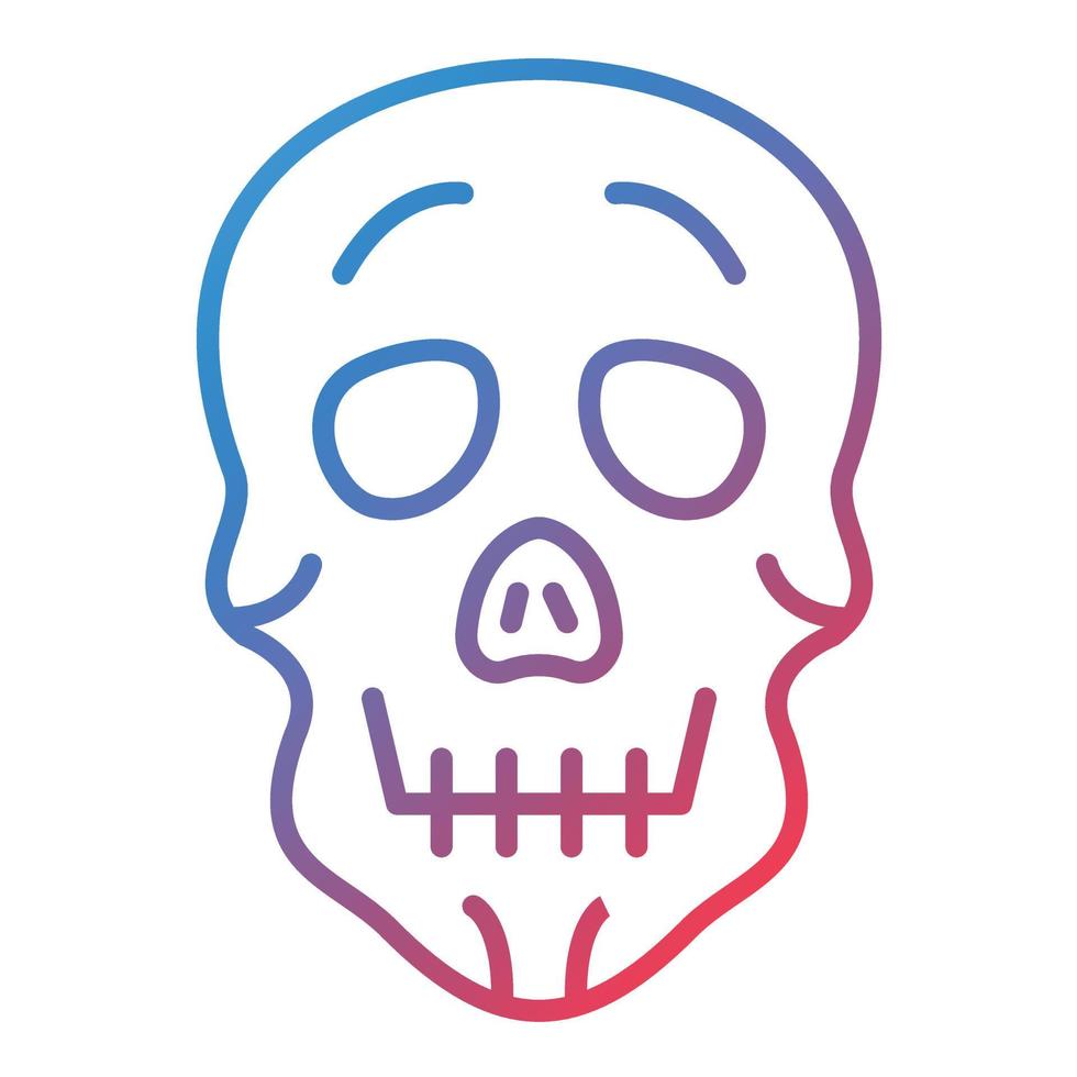 Skull Line Gradient Icon vector