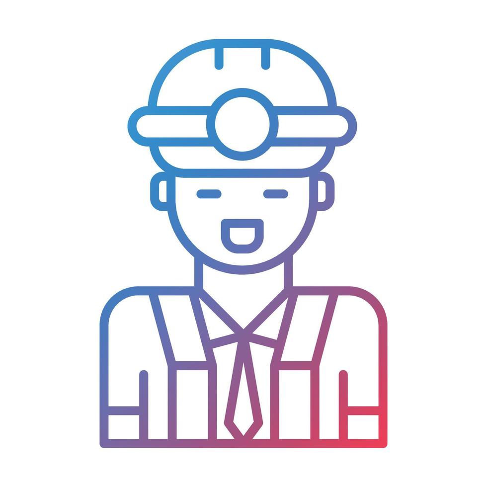 Male Engineer Line Gradient Icon vector