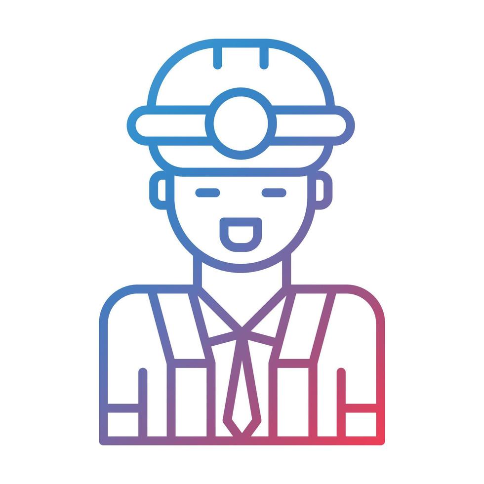 icono de gradiente de línea de ingeniero masculino vector